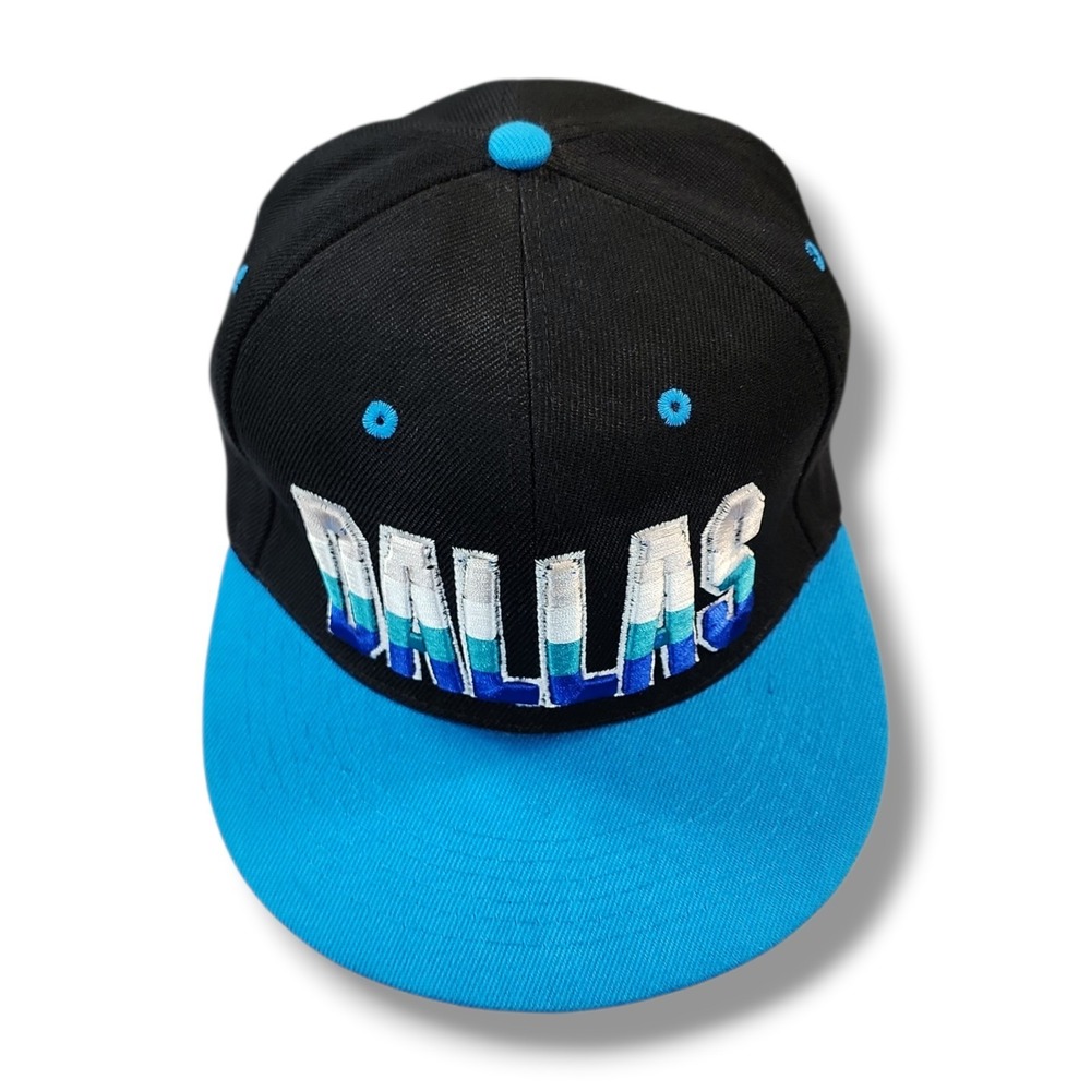 Mei Yu Gao DALLAS Embroidered Hat Ball Cap Snap Back Black/Blue NEW - Picture 6 of 9